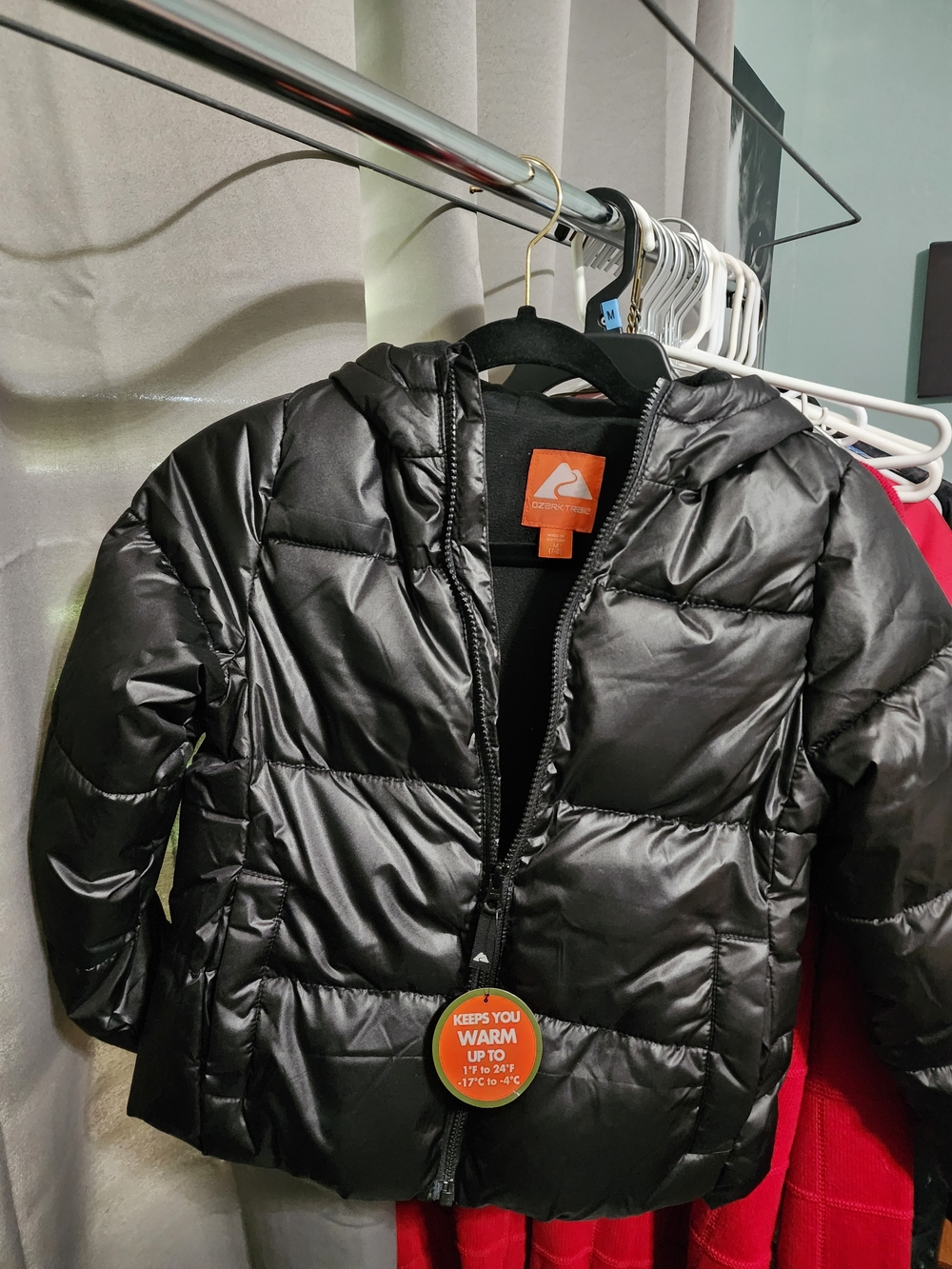 Ozark Trail Kids Black Hooded Puffer Jacket